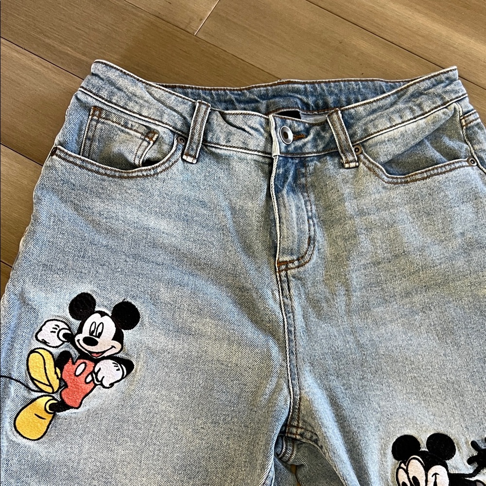 Mickey Mouse Patched Straight Leg Light Wash Denim Jeans from Her Universe - Picture 3 of 12